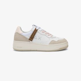 Sneaker Basket Love Lady in pelle e suede bianco/bianco panna