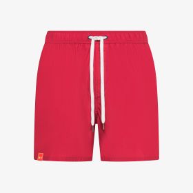 Red nylon beach shorts