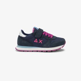 Sneaker Kid Girl's Ally Solid con cinturino e lacci navy blue