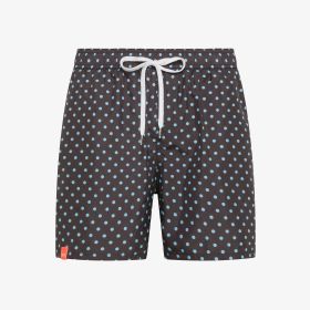 Black/turquoise printed beach shorts