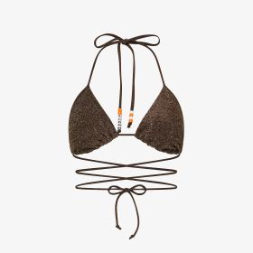 Bikini mare in lurex marrone cacao
