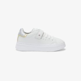 Sneaker Girl's Grace in PU bianco/argento