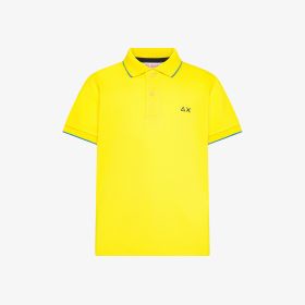 Polo con dettagli a contrasto in cotone giallo