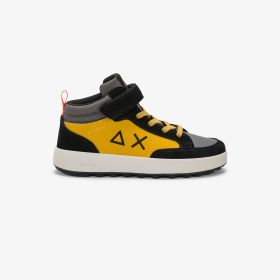 Sneaker Boy's Genius Midi in suede e PU giallo sole