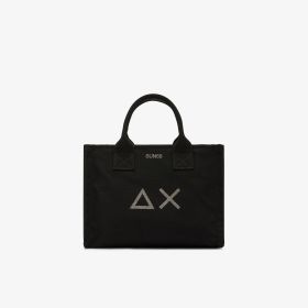 Shopping bag Cali media in tela di cotone nero