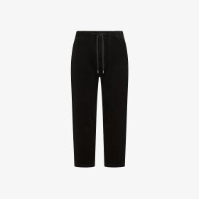 Pantaloni chino in velluto con coulisse nero