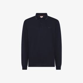 Polo small stripes on collar l/s