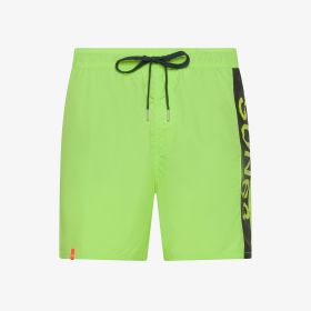 Shorts mare in nylon giallo fluo
