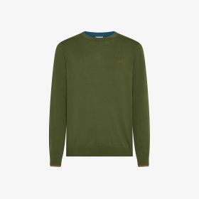 Maglia con dettagli a contrasto in cotone verde scuro