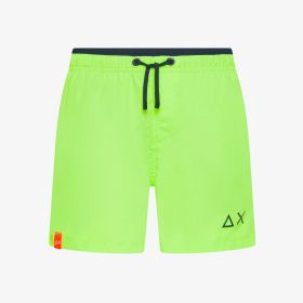 Yellow fluo nylon beach shorts