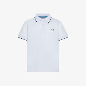 White cotton polo with contrast details