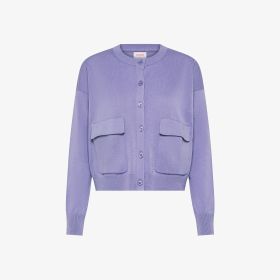 Cardigan in maglia di cotone lilla
