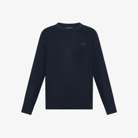 Navy blue cotton piqué jumper
