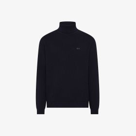 Maglia dolcevita in lana e cotone navy blue