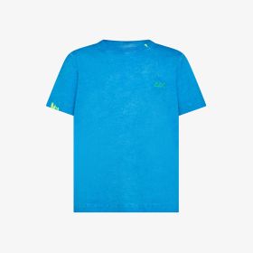 T-shirt in jersey di cotone turchese