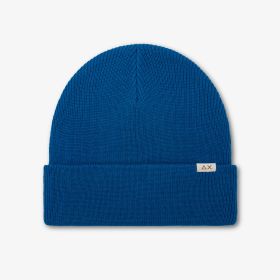 Berretto beanie in misto lana a costine royal blue