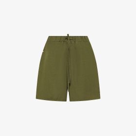 Dark green linen blend shorts