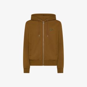 Felpa in cotone con zip e cappuccio volpe