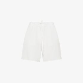 Shorts in misto lino bianco panna