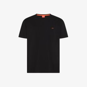 T-shirt girocollo in jersey di cotone nero