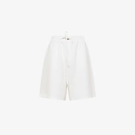 Bermuda in misto lino bianco panna