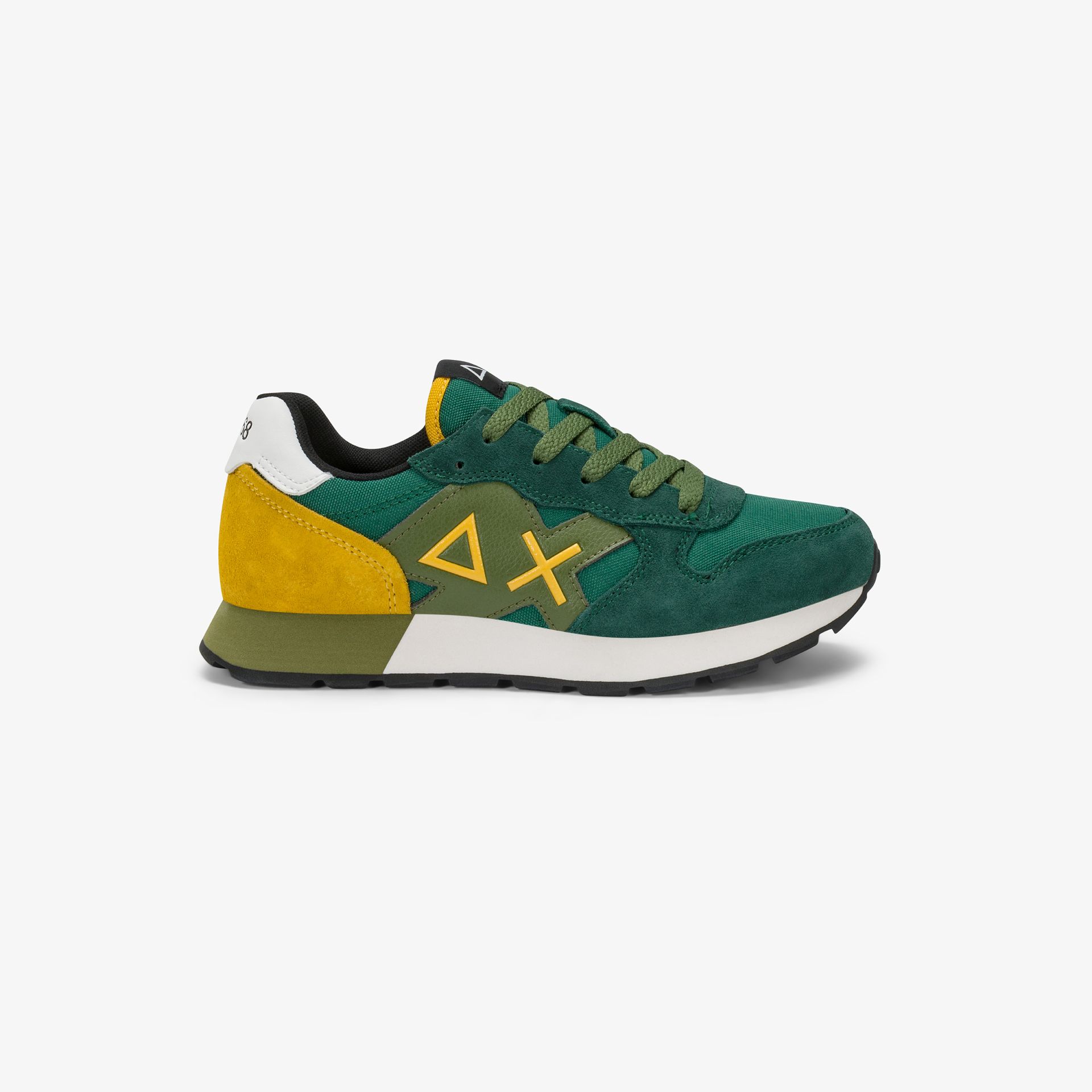 Dark green Boy's Jaki Solid nylon and suede sneaker