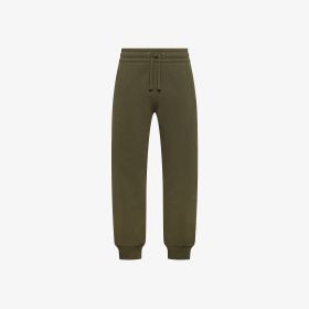 Pantaloni jogging in felpa di cotone verde militare scuro
