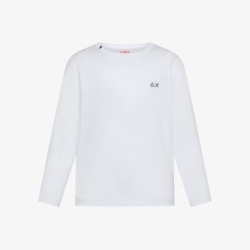 T-shirt in cotone con maniche lunghe bianco