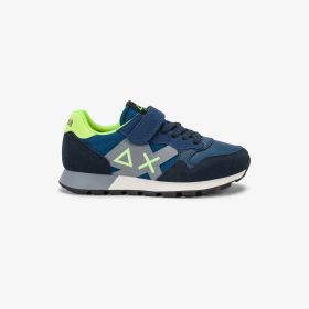 Sneaker Boy's Jaki Fluo in nylon e suede navy blue