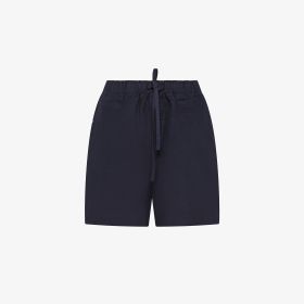 Navy blue linen blend shorts