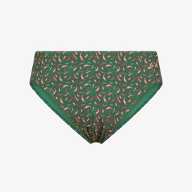 Green emerald/red printed nylon swim briefs