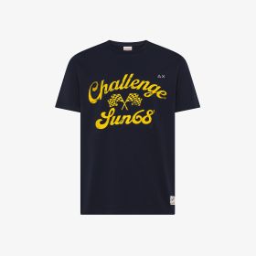 T-shirt in cotone con stampa navy blue