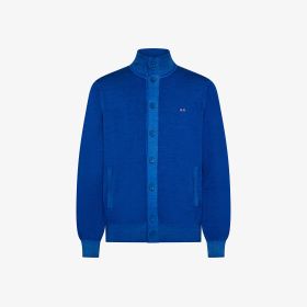 Cardigan in lana vintage con bottoni royal blue