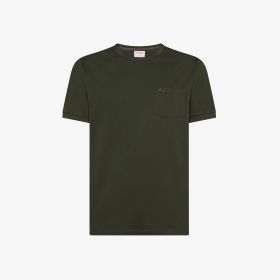 T-shirt in jersey di cotone con taschino militare scuro