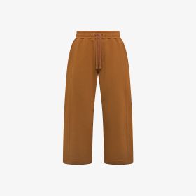 Pantaloni jogging in felpa di misto cotone marrone cacao