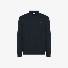 Navy blue cotton polo with SUN68 logo
