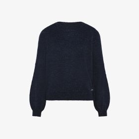 Maglia girocollo in lana e alpaca navy blue