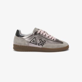 Sneaker California Sun in pelle e suede argento