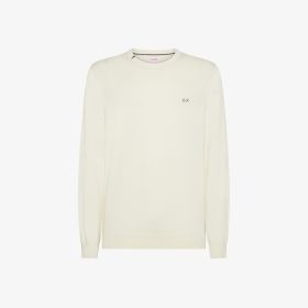 Off white wool blend crew-neck jumper