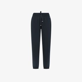 Pantaloni in piquet di cotone blu navy