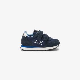 Sneaker Baby Boy's Tom Solid in nylon e suede navy blue