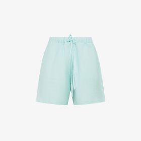Turquoise linen blend shorts