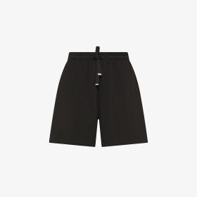 Shorts in piquet di cotone nero