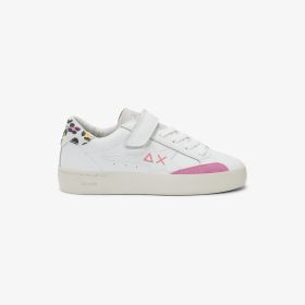 Sneaker Girl's Katy in pelle bianco/rosa bubble gum
