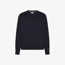 Maglia in filato di lana e cotone navy blue