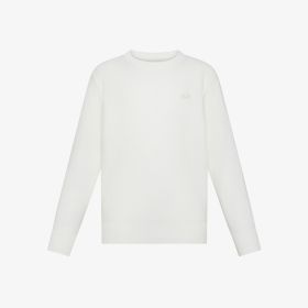 Maglia in piquet di cotone bianco panna