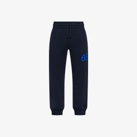 Pantaloni jogging in felpa con logo fluo navy blue