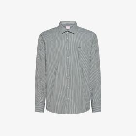 Camicia a righe in cotone nero/bianco