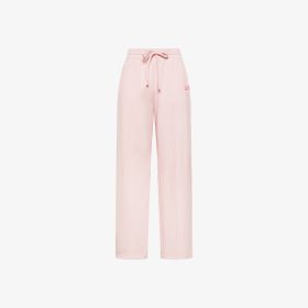 Pantaloni in felpa con piega rosa