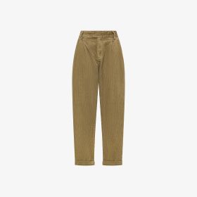 Beige corduroy trousers with pleats